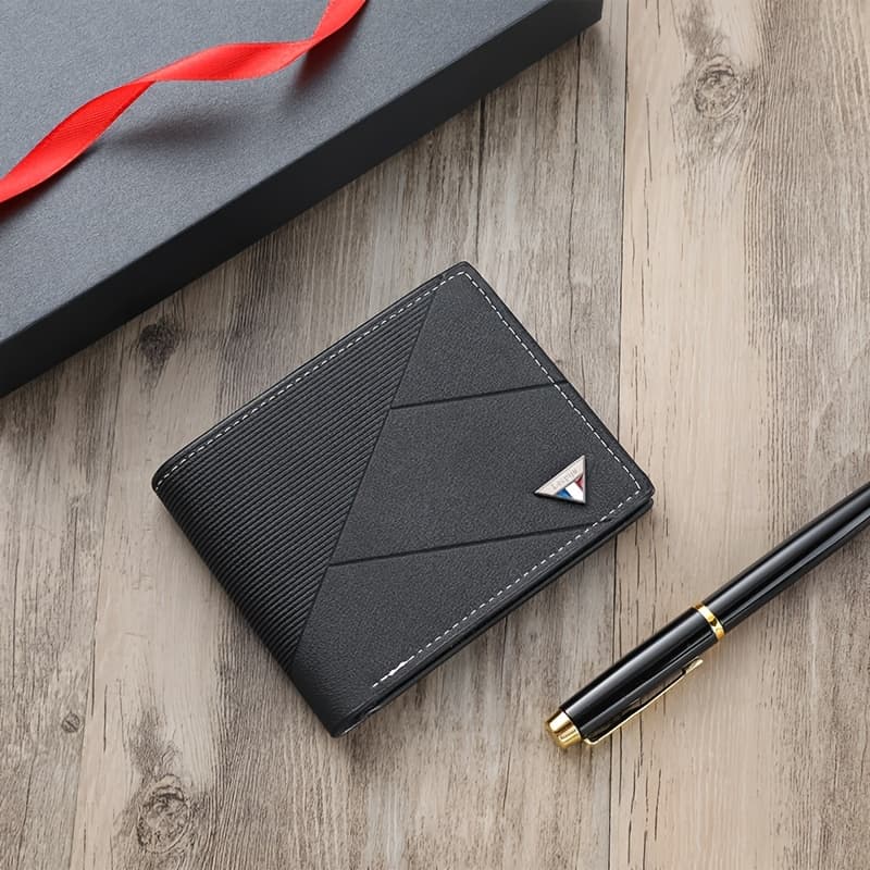 TEMU Multi-piece Pack, Men's 2025 , Compact And Short, Student Business Fashion Wallet. For Dad