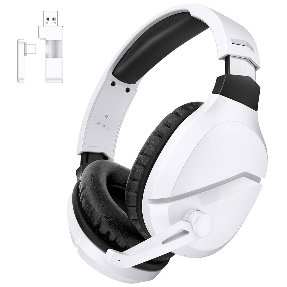 TEMU Wireless Gaming Headphones Featuring A Noise-canceling Microphone, Suitable For Ps5, Pc, And Ps4. Perfect , , Or Him. 2.4g Wireless Gaming Headphones Come With A Usb Receiver And Type-c Connector