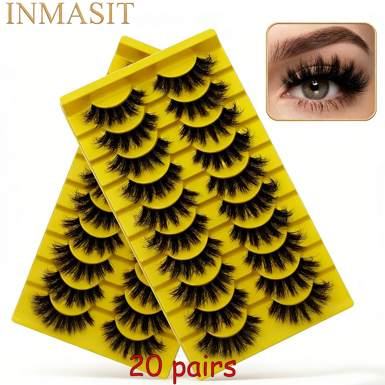 TEMU [local Warehouse] Wholesale : 20 Pairs Dense And Fluffy Eyelash Clusters, , Essential For Daily And Party Makeup, Women' Tool