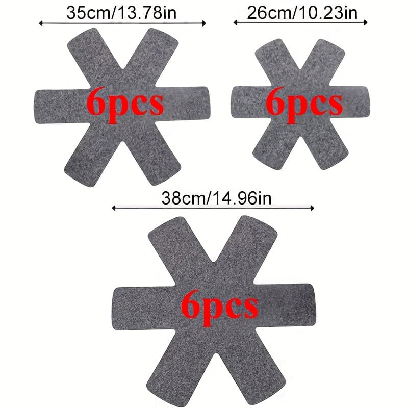TEMU 18pcs Thick, Heat-resistant, Scratch-resistant Pot Base Pads (this Item Does Not Cookware). Made Of Polyester And Felt. For Hand Washing . Kitchen Safety Protection Pad