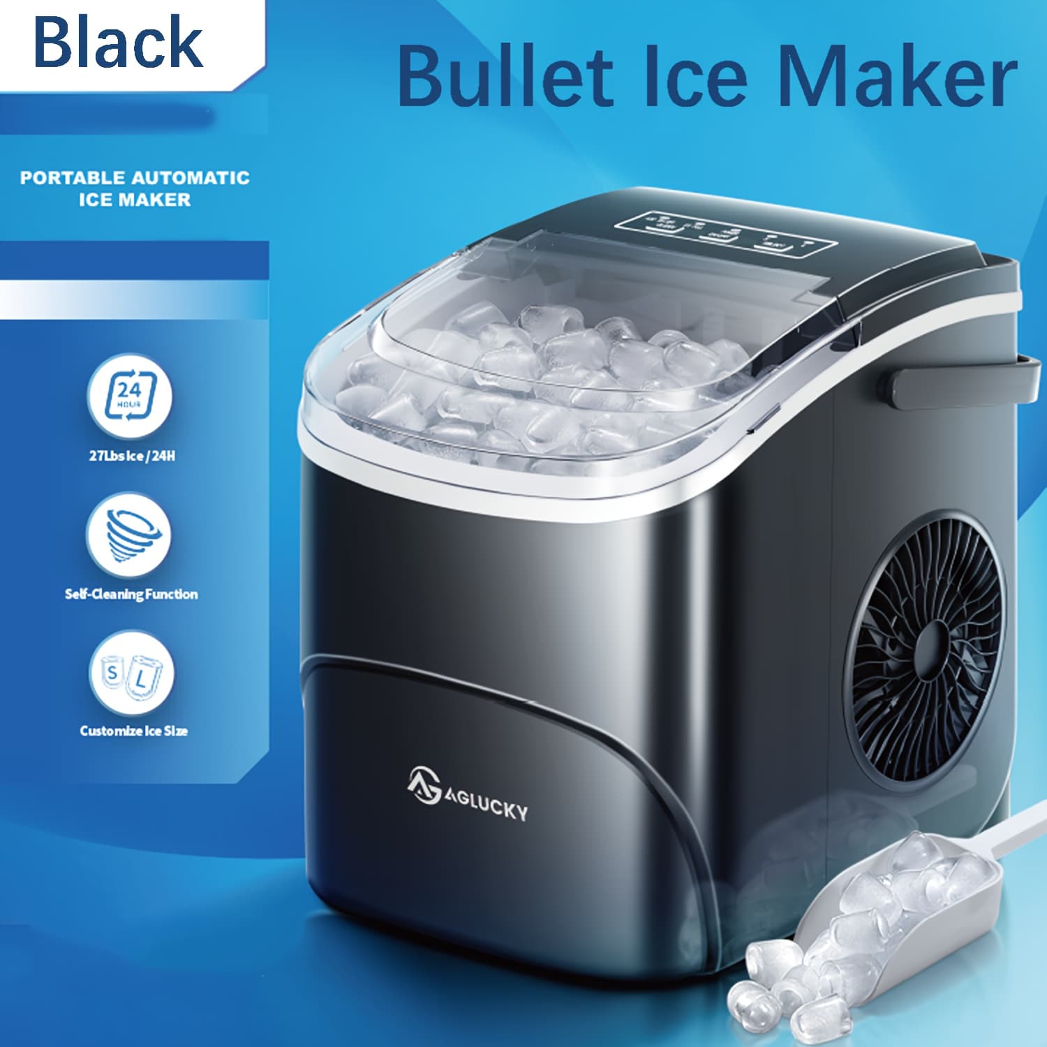 TEMU Ice Maker Machine, Ice Maker, Self-cleaning Countertop Ice Maker With Ice Scoop And Ice Basket For Home, Kitchen, Easter/halloween/christmas Gifts