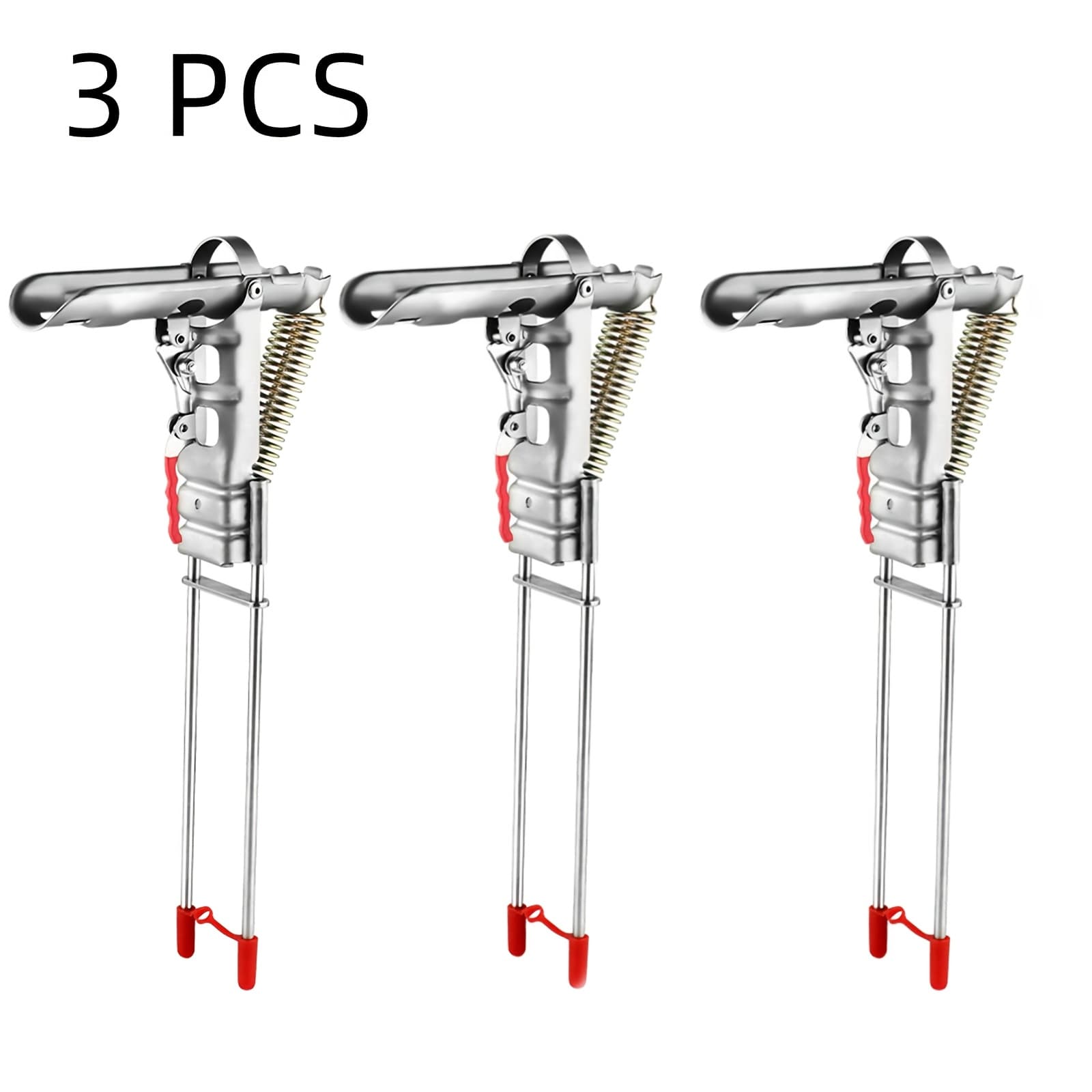 TEMU Set Of 3 Automatic Spring Fishing Rod Holders Made Of Stainless Steel, Featuring Double Springs And A Foldable Design For