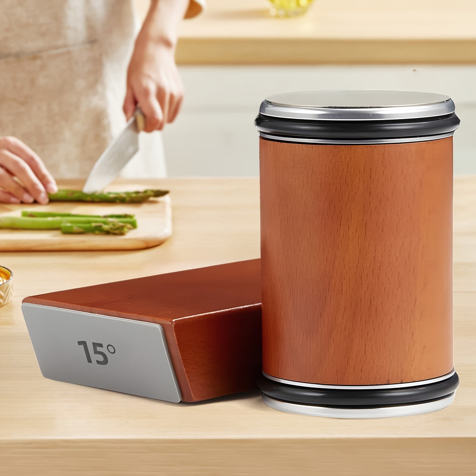 TEMU Knife Sharpener Tool, Rolling Knife Sharpeners Kit, Kitchen Knife Sharpener With 15 & 20°angle Base, Knife Sharpening For Kitchen Knives, Gifts For Kitchen Enthusiasts,