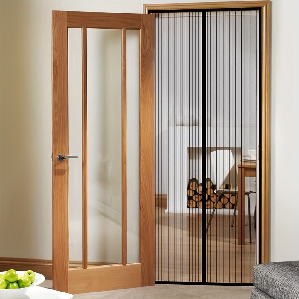 TEMU Black 9 Pair Magnetic Snap Model Heavy Duty Magnetic Screen Door, Self-sealing, Mesh Bug Proof, , Durable Nylon, Bug Proof Door, Mesh Cubicle Door