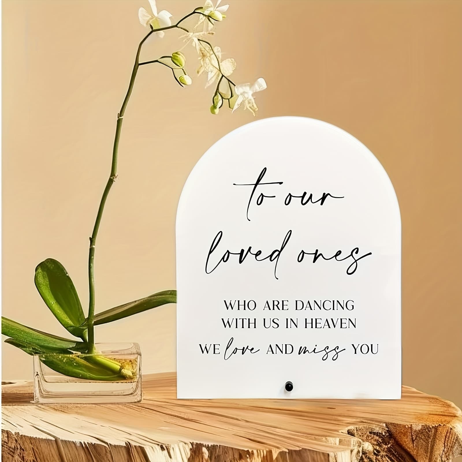 TEMU Wedding Memorial Sign, Dancing With Us In Heaven, Acrylic Sign With Stand, Minimalist Wedding Favor, Bridal Shower, Wedding Reception, Event Party Favor Supplies