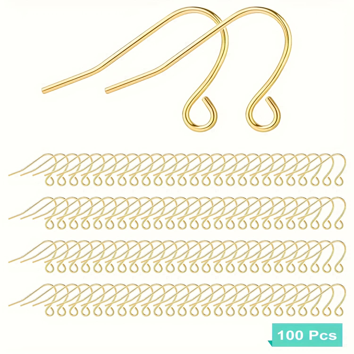 TEMU 100pcs Earring Hooks Hypoallergenic Ear Wires Fish Hooks Jewelry Making Supplies Findings Nickel-free For