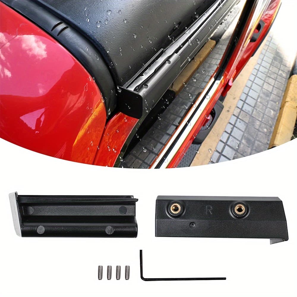 TEMU For 2018-2025 For For Wrangler Jl/jt, Abs Roof Sealed Drainage Channel, Filtration System Diverter, Prevents Window Door & Cabin Water Leakage