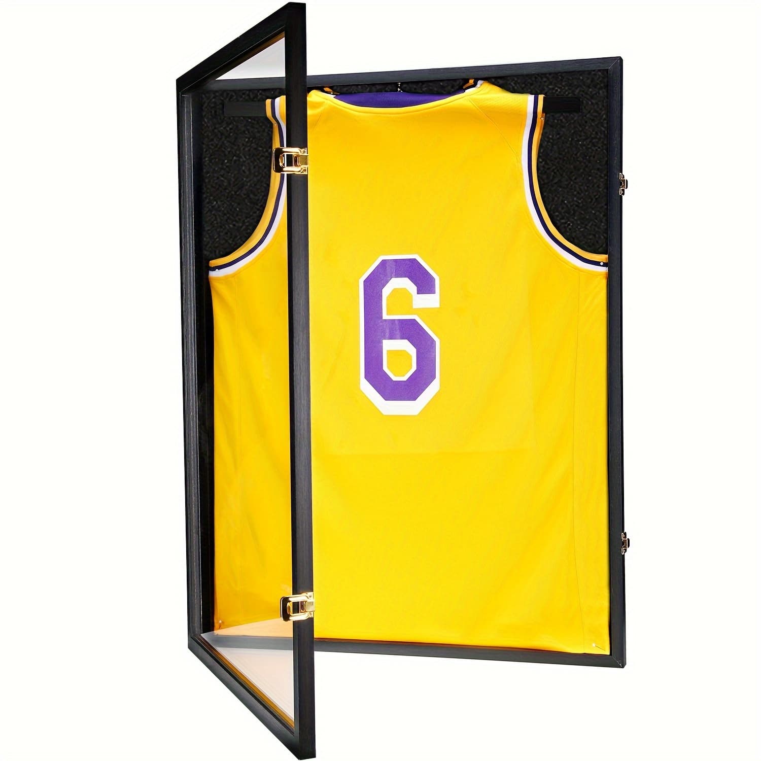 TEMU Sports Jersey Display Case Bundle: Shadow Box Frames With 98 Uv Protection, Hangers, Acrylic Cover, And Valet (set Of 1)