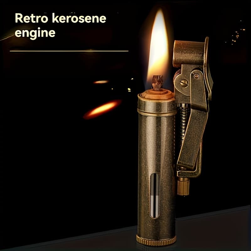TEMU (kerosene Not Included)creative Personality Kerosene Lighter Nostalgic Retro Style, Pure Copper Kerosene Lighter Open Ignition Gift For (kerosene Not Included)
