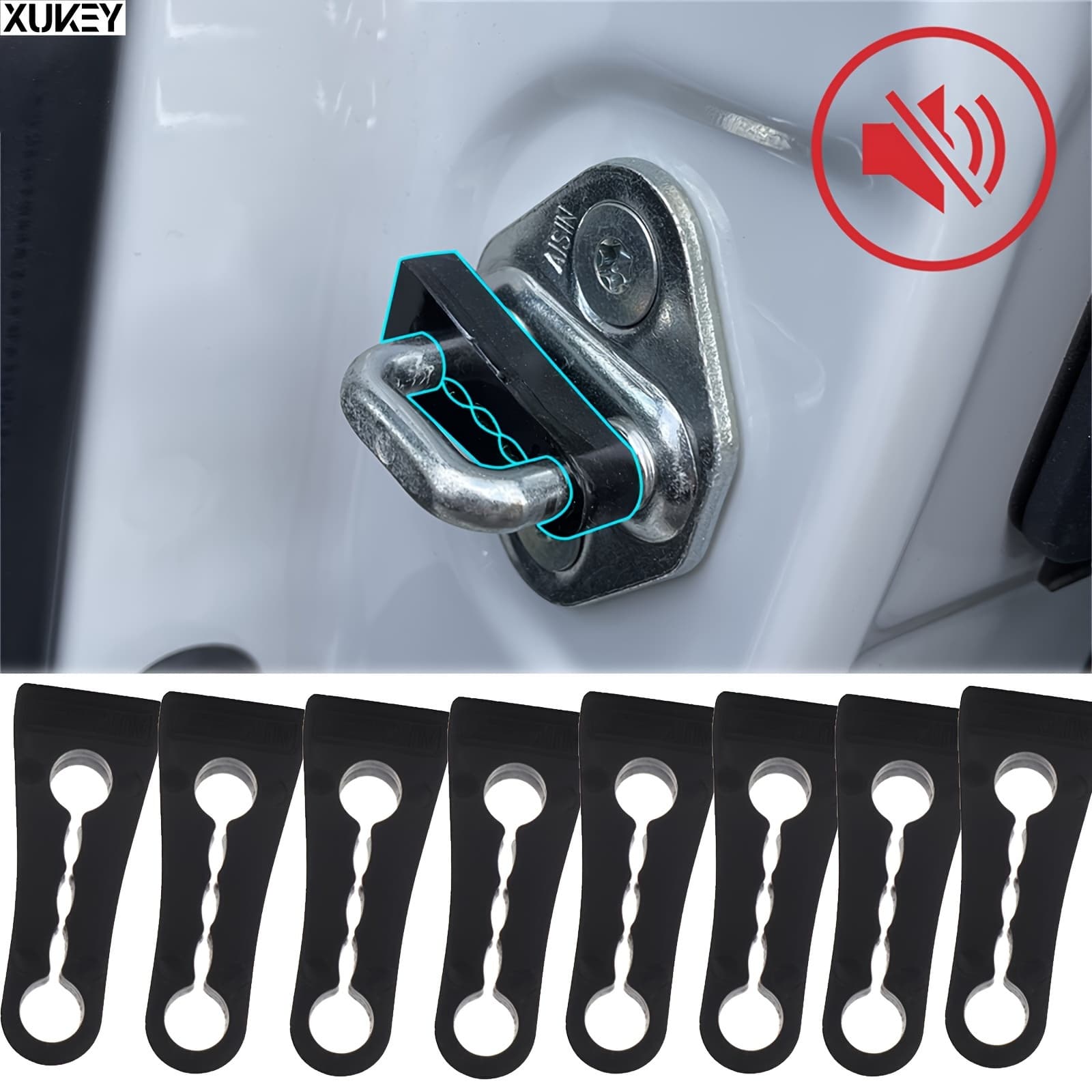 TEMU Xukey 8pcs/ 2sets Sound Damper Door Lock Buffer For For Camry For Corolla For Rav4 For Prius For Land Cruiser For Stop Soundproof Deaf Seal Deadener