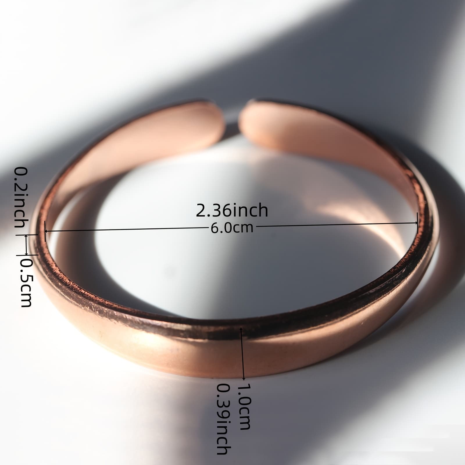 TEMU 1pc Bohemian-style Pure Copper Bracelet, Unisex Cuff Bracelet, Wear And Party Gifts