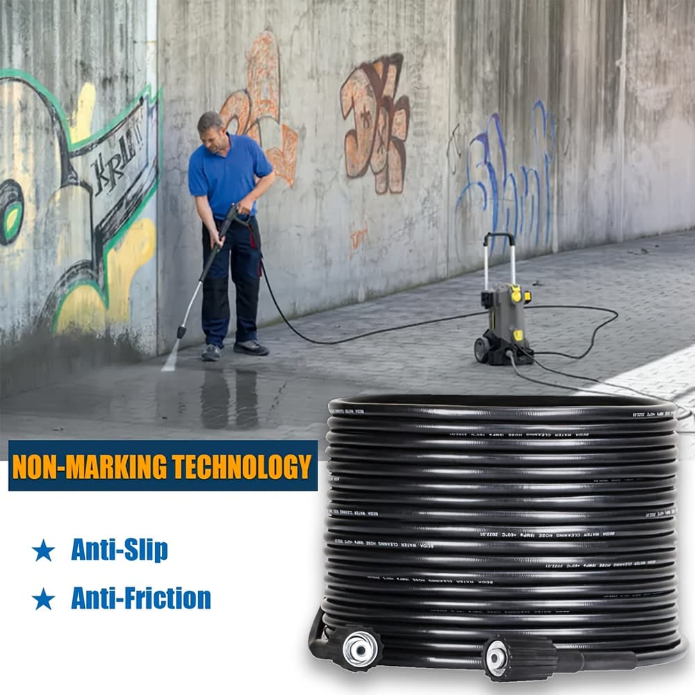 TEMU 50ft/15m High-pressure Washer Hose Set Featuring M22 & 14mm Connectors, 4000psi Sturdy Replacement, Comes Connect Adapter Set For Washers - Perfect For Outdoor Cleaning