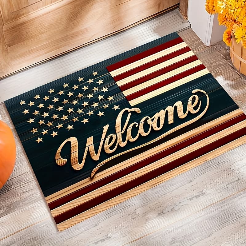 TEMU American Flag Doormat - Anti-slip Front Door Rug, Entry Mat For Home, Yard, Garden 20x32 Inches, Patriotic Design With Stars & Stripes, Welcome Mat For Indoor Outdoor, For Home Decor Rug, House