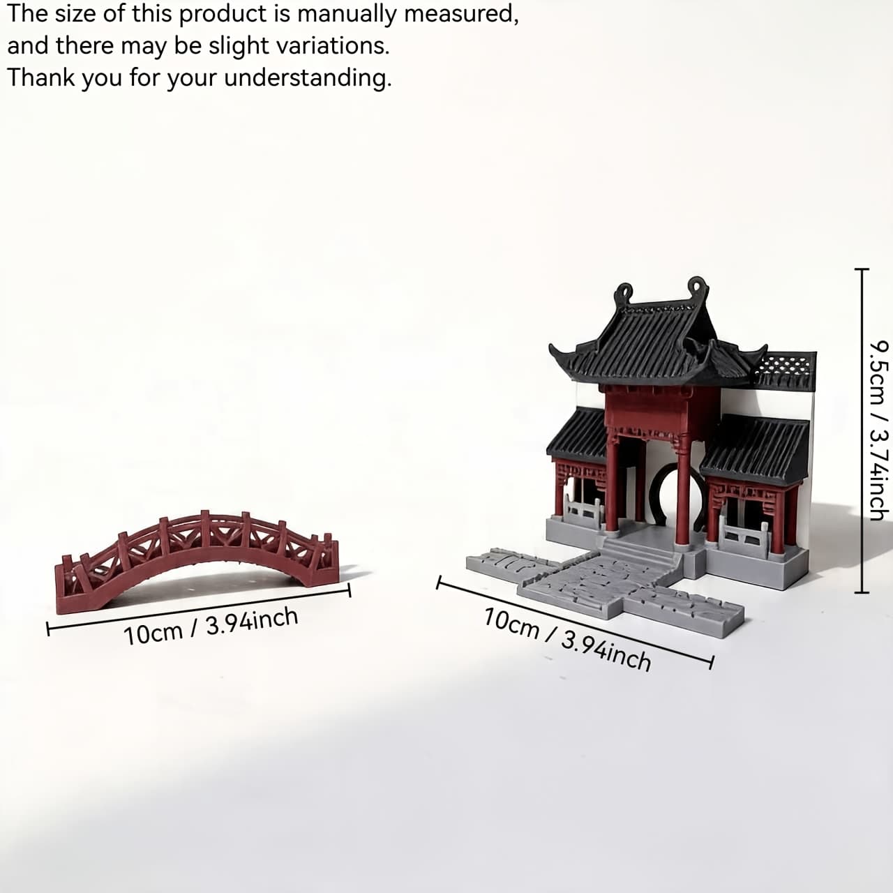 TEMU Chinese-style School Courtyard Gate, , Fish Tank, And Ancient Architecture Miniature Landscape Ornament