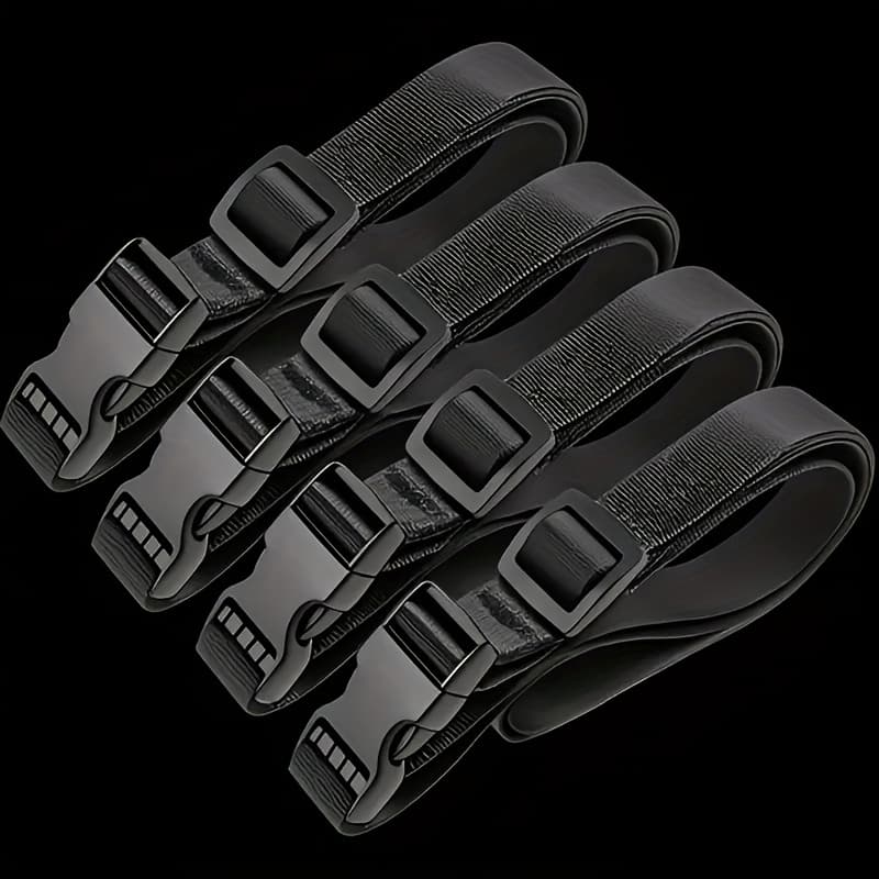 TEMU 4pcs Nylon Belt, Adjustable Non-elastic Elastic Rope, Fixing Belt With , For Travel And Cargo Fixing