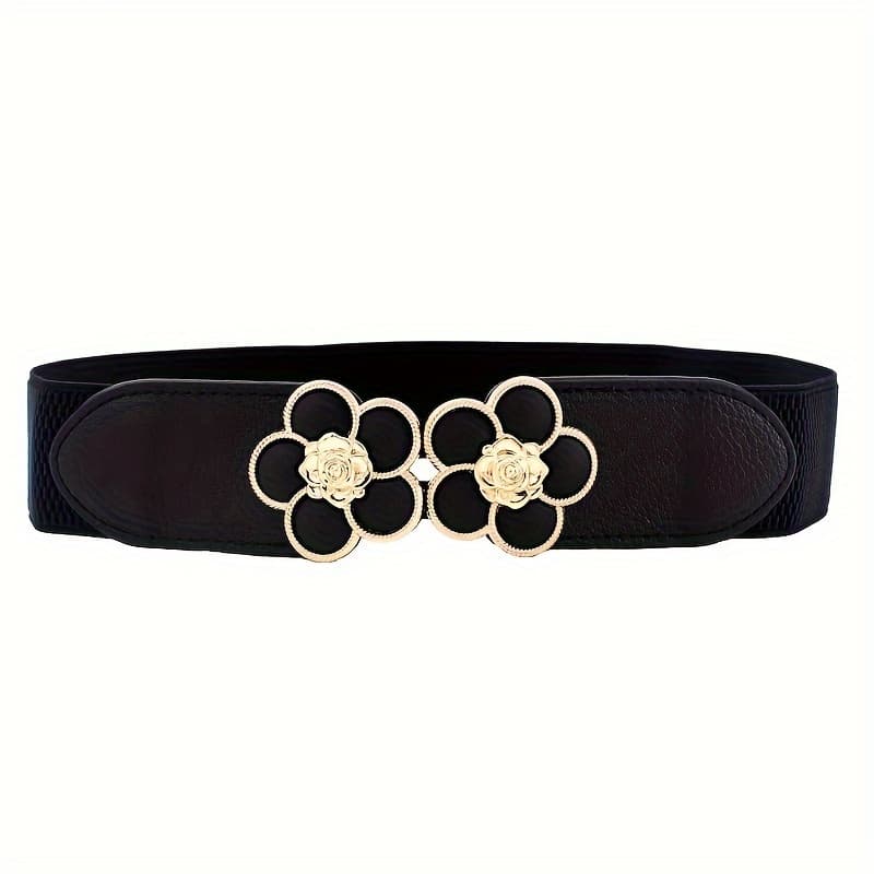 TEMU 1pc Of Women's Black Elastic Belt