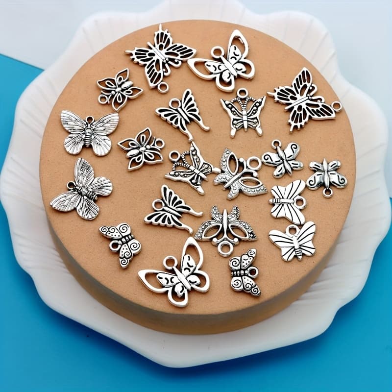 TEMU 20pcs Styles Antique Silvery Plated Charms Pendants For Jewelry Making Bracelet Craft