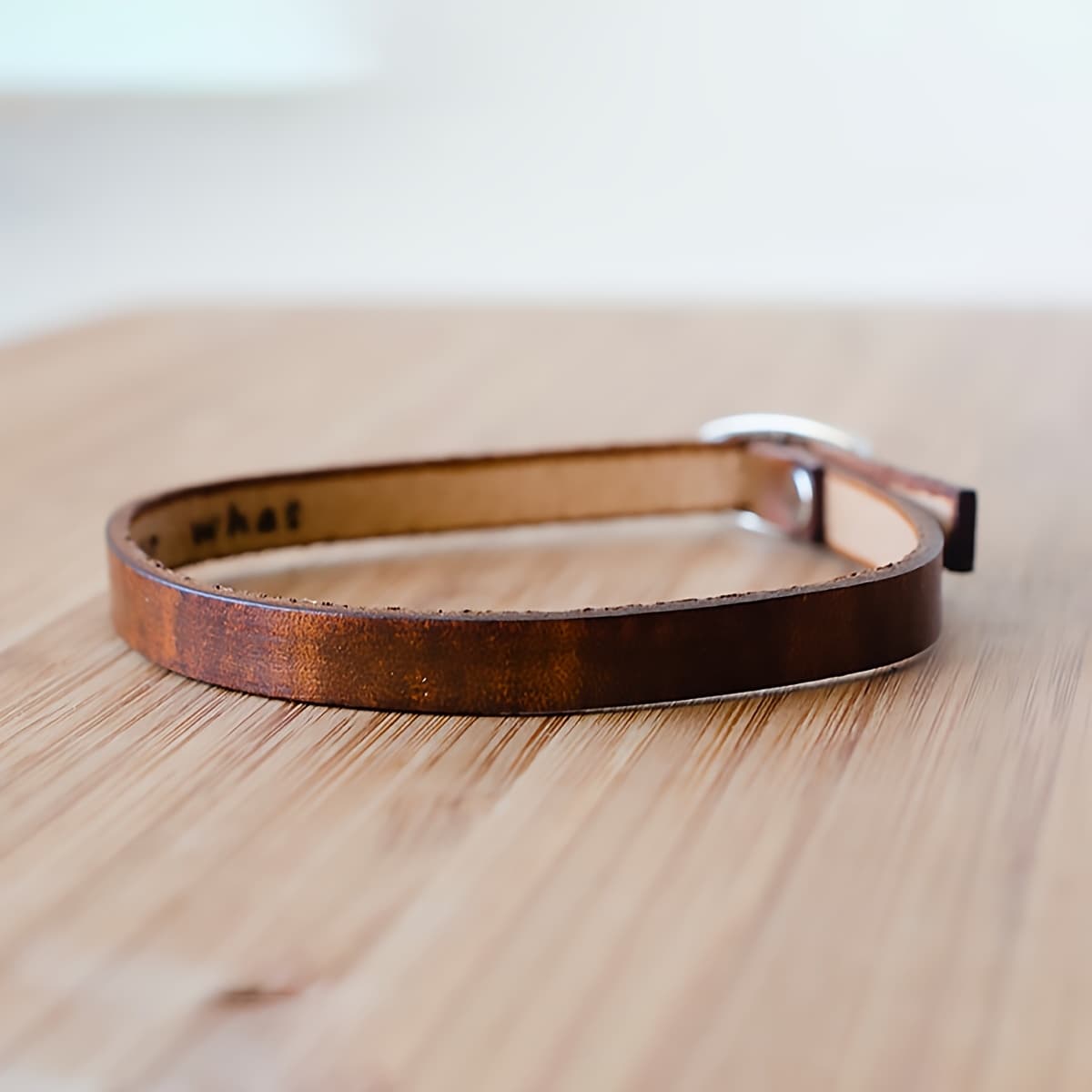 TEMU Personalized Leather Bracelet, Custom Message, Gift For Him Or Her, Adjustable Length Bracelet, 1pc