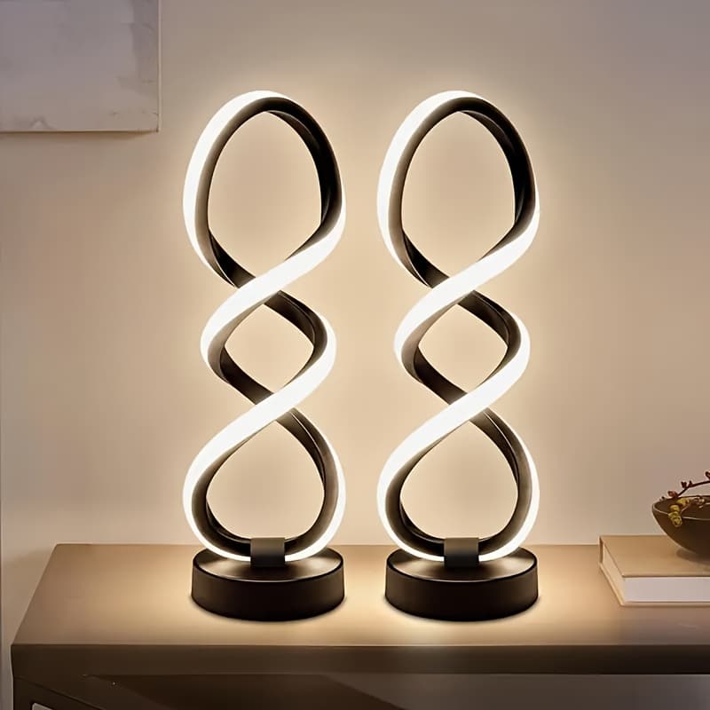 TEMU 2pcs Spiral Led Desk Lamp, Dimmable Control Desk Lamp, Lamps Clearance Deal, 3 , Button Switch, Living Room, Office, Decoration, Birthday, In 1pc/2pcs