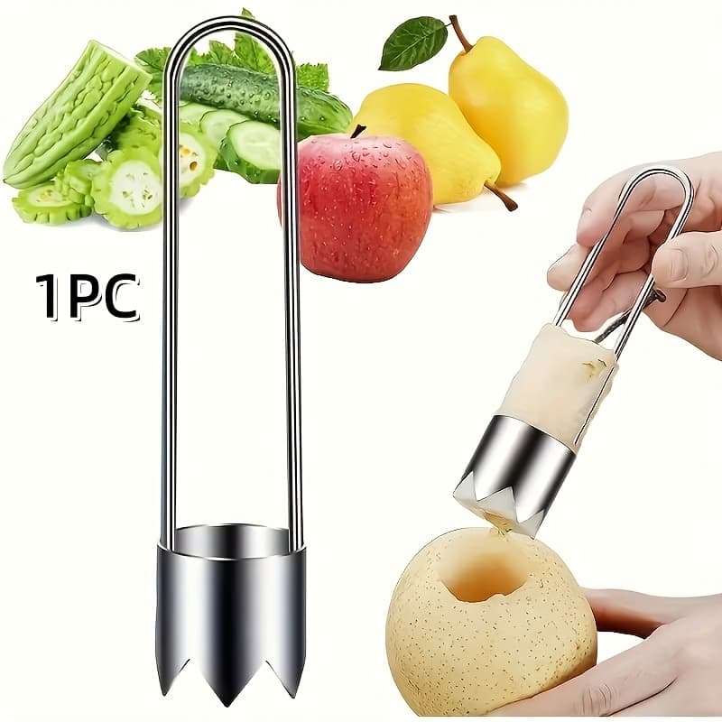TEMU 1/3pcs Stainless Steel Fruit And Vegetable Corer, Red Seed Remover, Universal Kitchen Tool For , , Tomatoes, Peppers- Durable And