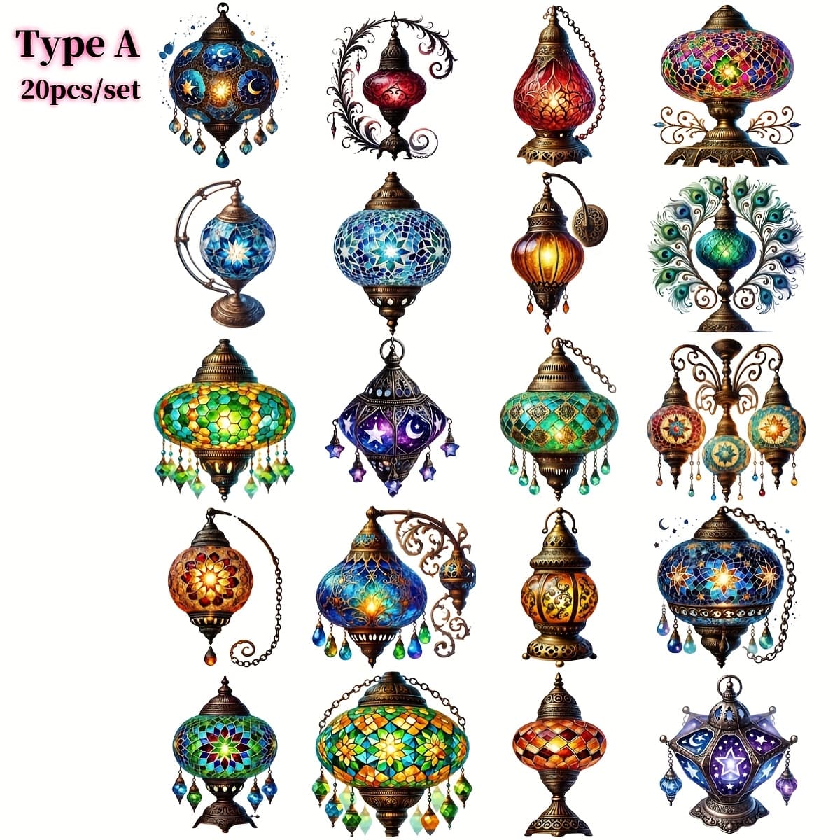 TEMU 20pcs/set Handmade Creative Retro Irregular Enamel Metal Turkey High Quality Sticker Suitable For Garbage Diary Notebook Decoration Diy Sticker