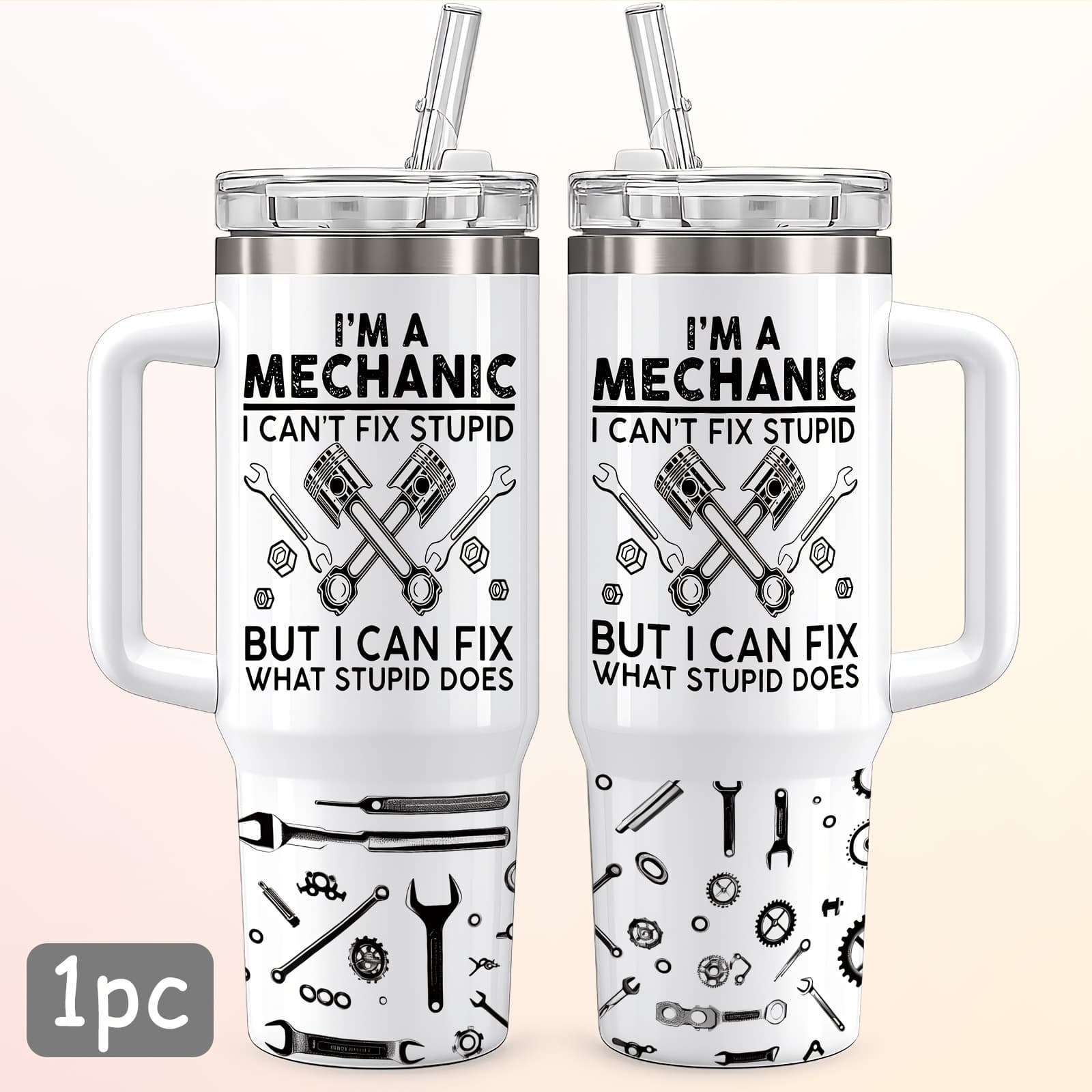 TEMU 1pc 40oz ", "but What Stupid Does", 304 Stainless Steel Double-layer Insulated Bottle Cup, With Lid And Straw, Hot For 12hours, Cold For 24 Hours, Perfect Gift For Brothers, On 's Day And