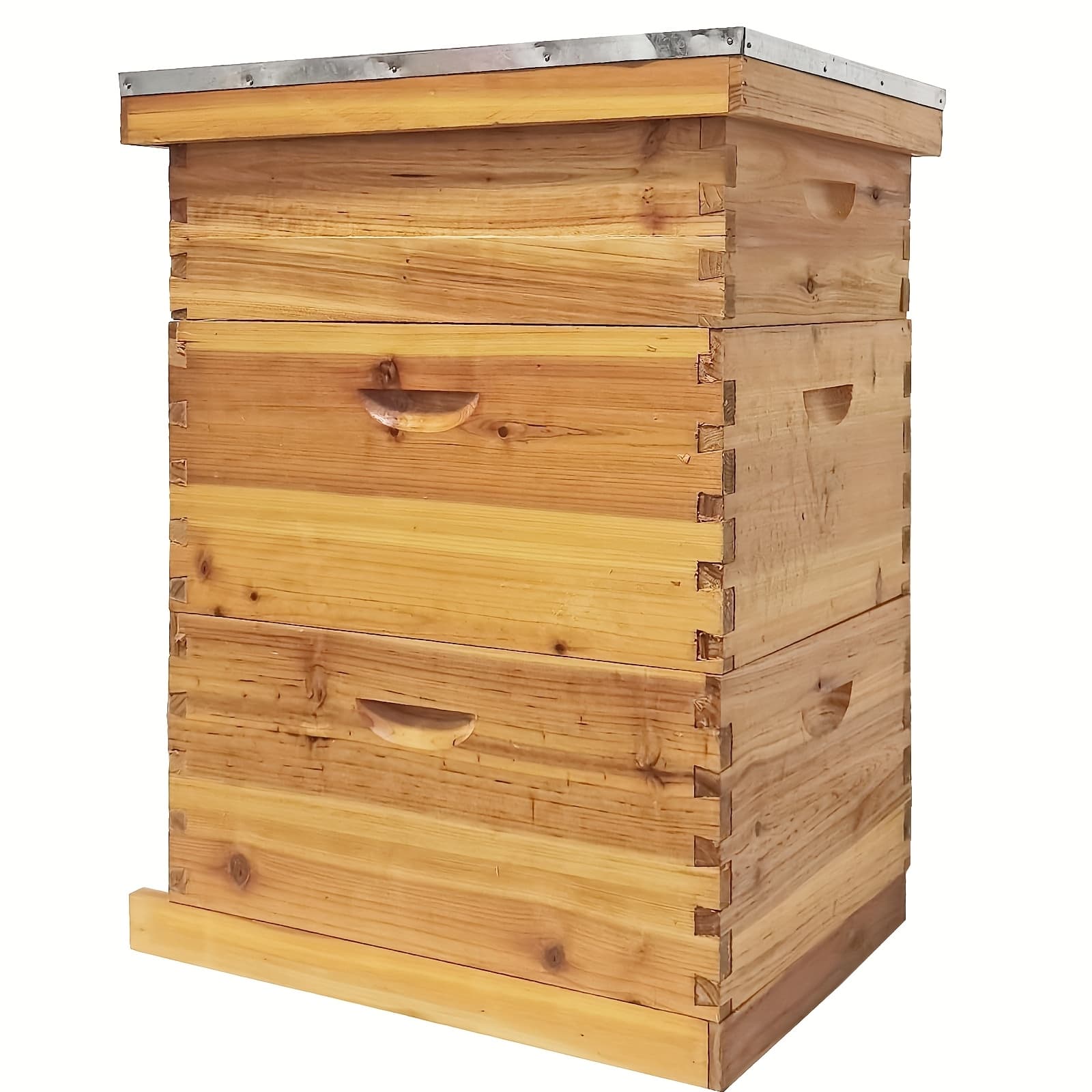 TEMU 3 Layer Beehive Kit With 100% Beeswax Coating, Boxes And 1 Medium Super, No Frames Included, Waterproof And Durable Bee Hive For Beginners