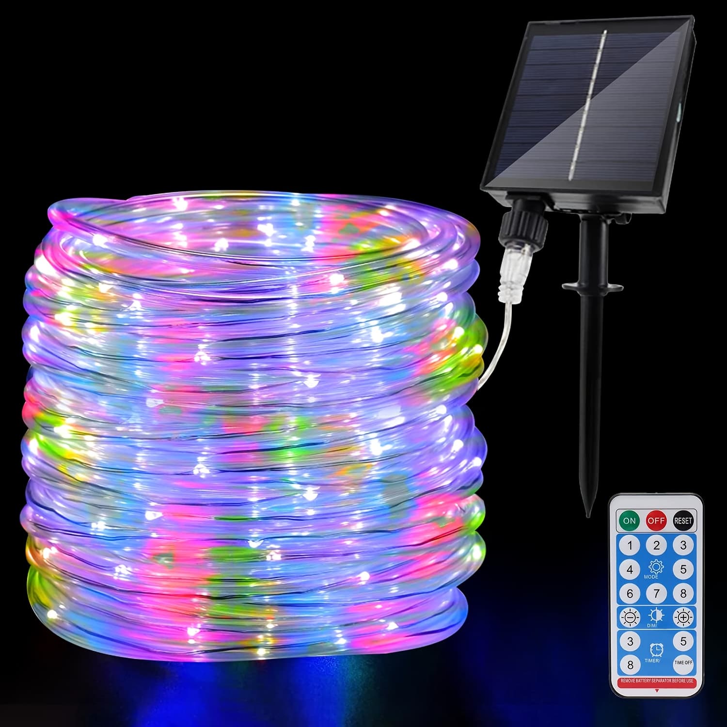TEMU 105ft 300 Led Solar Rope Lights, Outdoor Indoor Solar Garden String Lights Durable 8 Solar Powered Fairy Lights, Solar Garden Decorative Lights Fornew Year Holiday Fence Patio Tree Wedding Decor