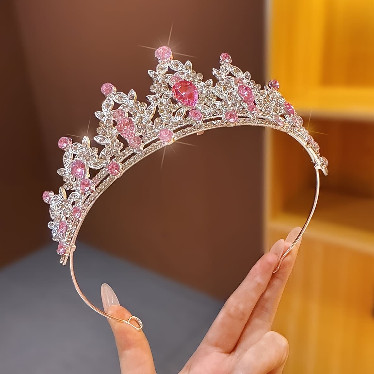 TEMU 1 Crown Headdress Female High-end Birthday Gift Princess Hairpin Hair Clip Hair Additions