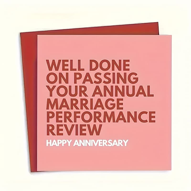 TEMU Funny And Romantic Anniversary Card, 5.9"*5.9" With Envelope, Anniversary Marriage Performance Review Report , Anniversary Card, Perfect Gift Card For Back To School