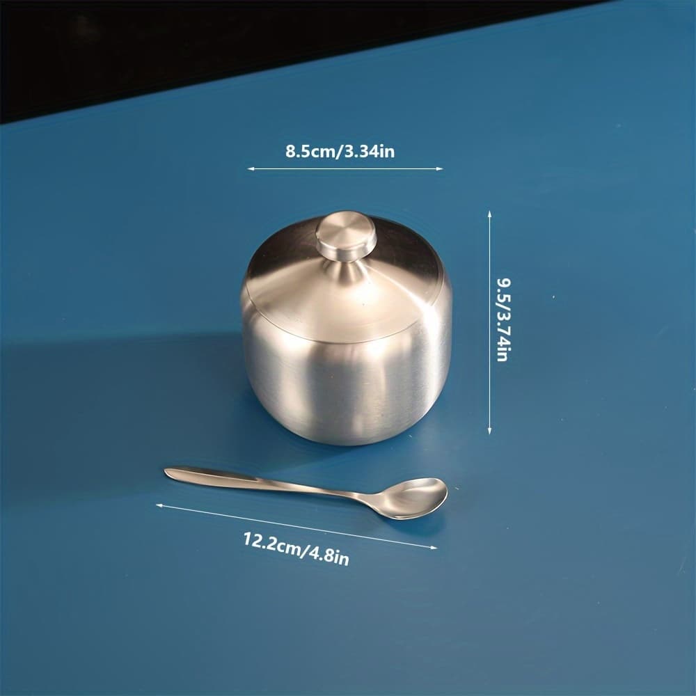 TEMU 1pc Your Kitchen With This Stylish Stainless Steel European Round Covered Seasoning Bottle!