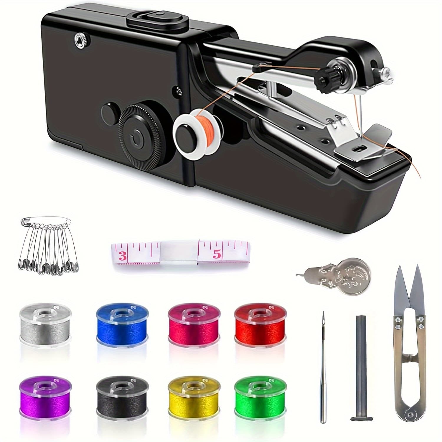 TEMU 36pcs Handheld Sewing Machine, Mini Electric Hand-held Cordless Portable Sewing Machine For Beginners, And Fast Suitable For, Clothes, Home, Travel