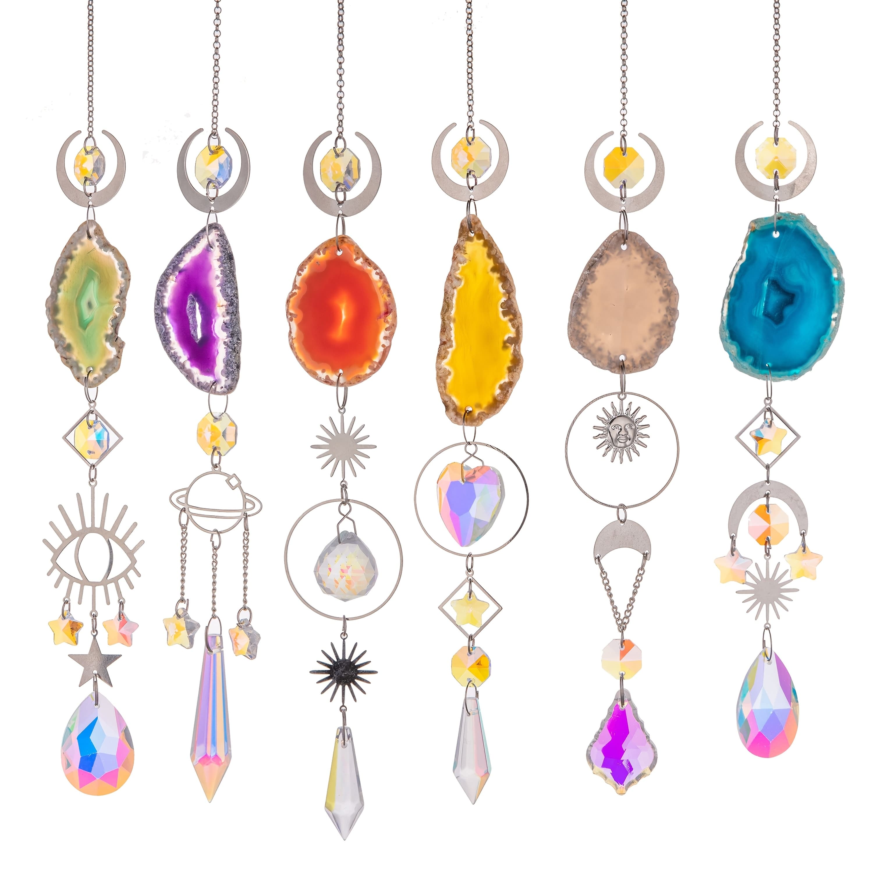 TEMU A Decorative For Windows, Featuring Crystals, Prisms, And Agate Plates, Suitable For Indoor And Outdoor Wedding Decorations In Gardens