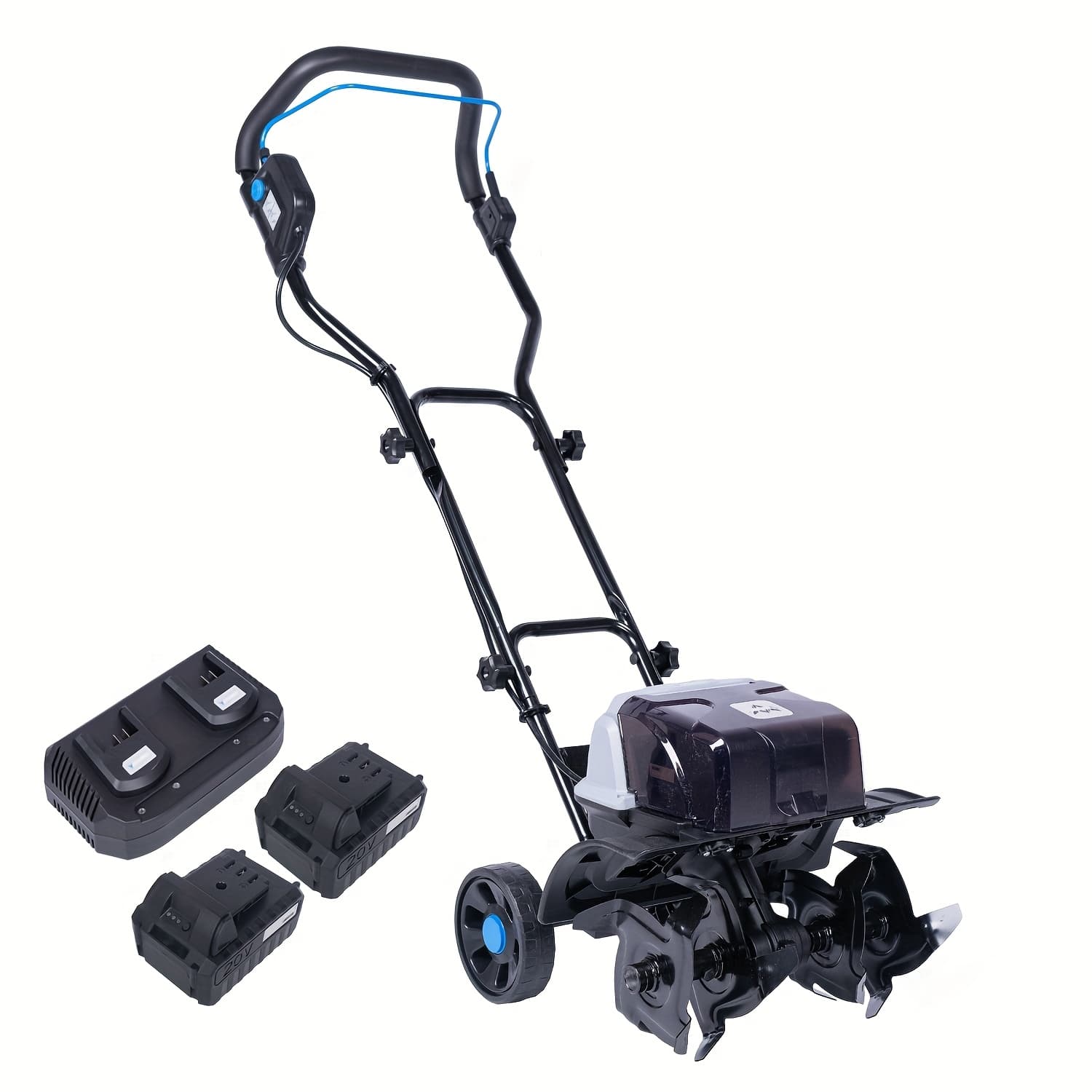 TEMU 40v Cordless Cultivator,16 Huge Steeltines Garden ,8.6 Inch Wide Batterypowered Garden Cultivator,(4ah Battery Andcharger Included)