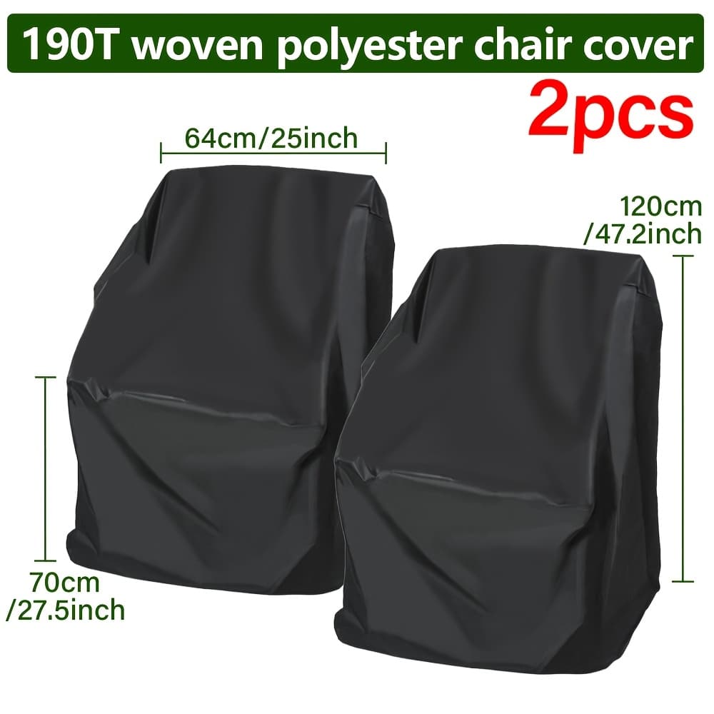 TEMU 1/2pcs 190t Material Outdoor Garden Waterproof Chair Cover, Sofa Protective Cover, Rainproof, Dustproof, Sunscreen, Stacked Furniture Protective Cover