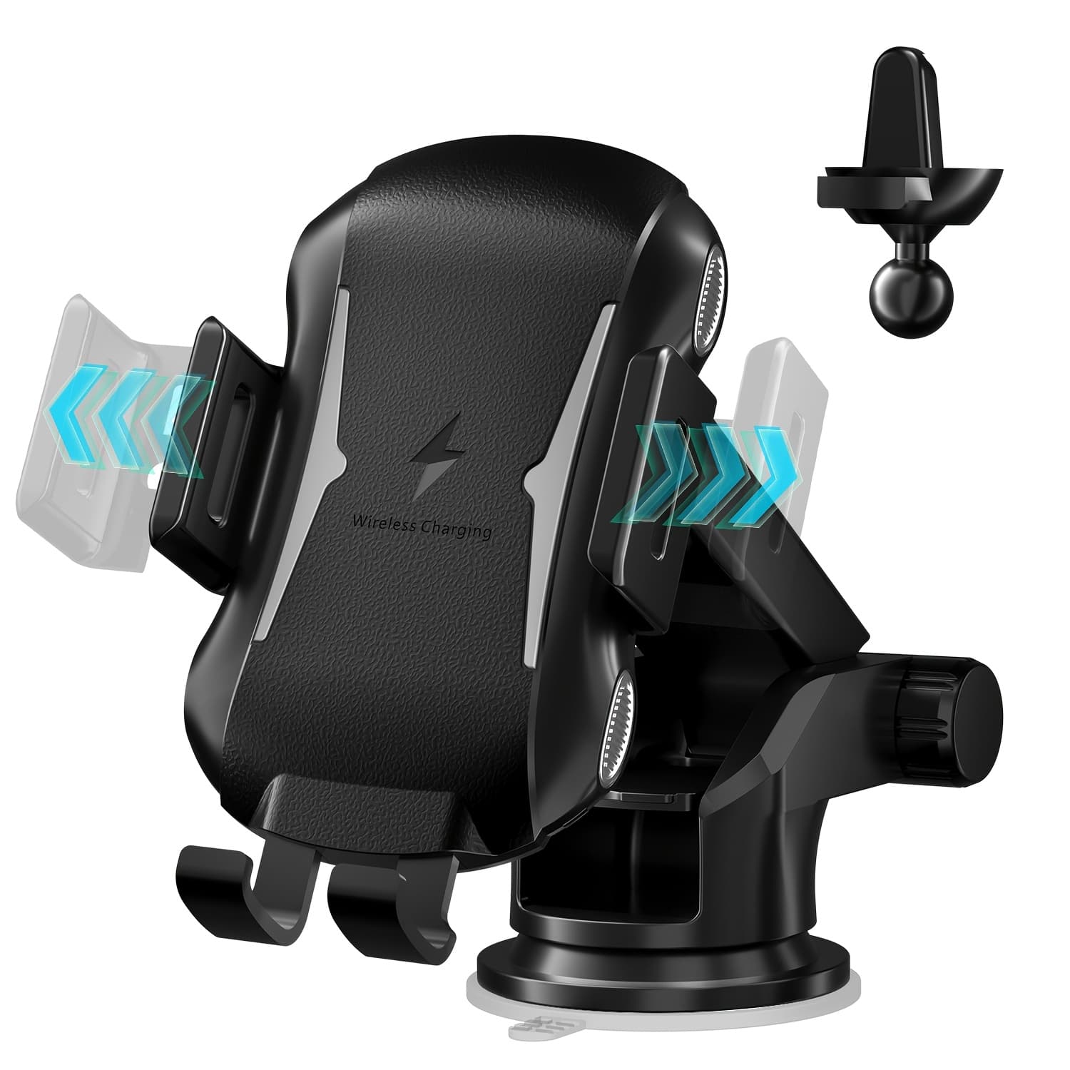 TEMU Auto-sensing Car Phone Mount - Wireless Charger Fast Charge With Vent Clip & Dashboard Suction, Auto- For, Smart Car Holder