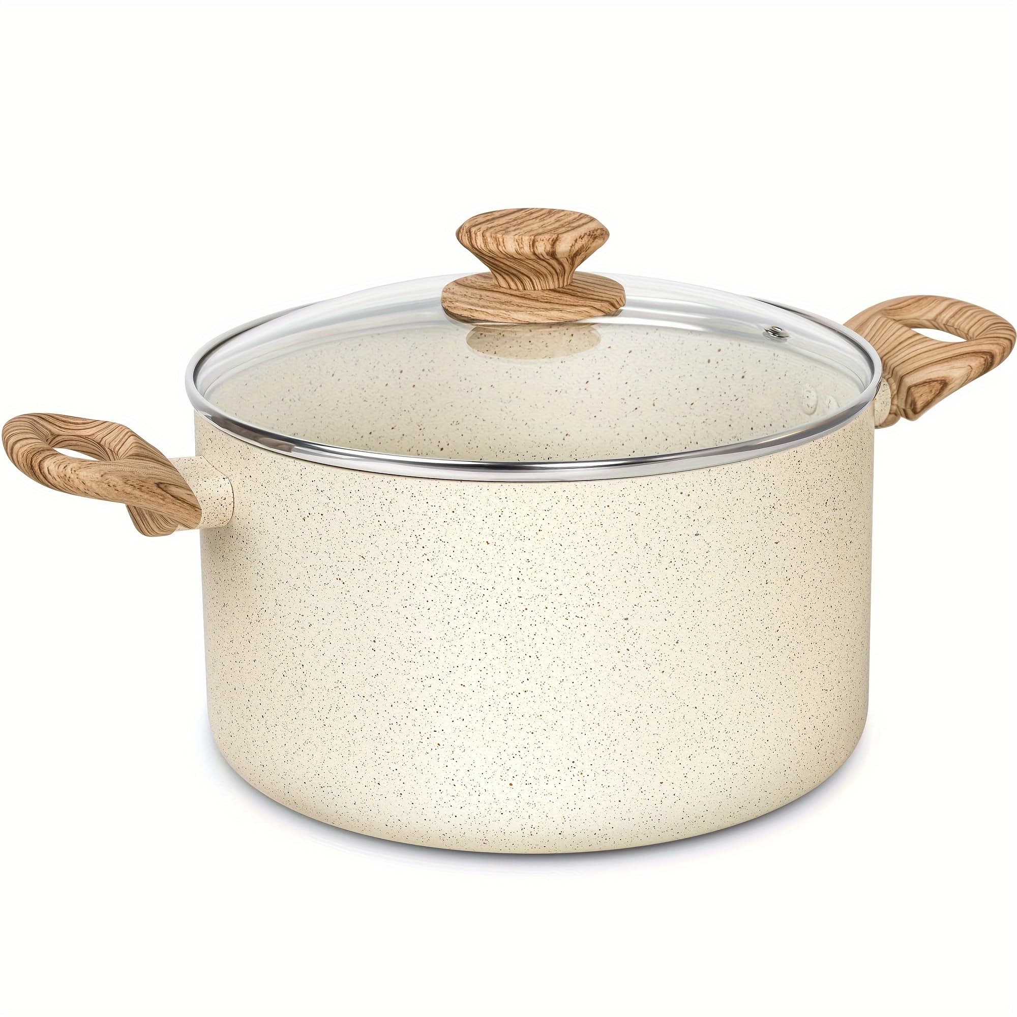 TEMU With Lid, Granite Soup Pot With Lid, Induction Pot With Stay-, Nonstick Soup Pot With Lid