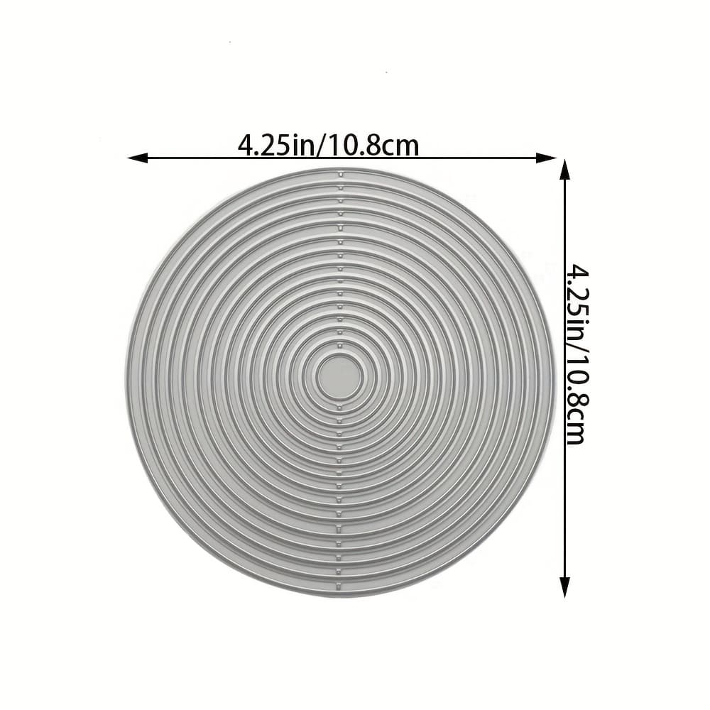 TEMU Round Metal Templates For Engraving, Die Cutting, And Decorative Scrapbooking, Suitable For Album Paper Art And Card Making