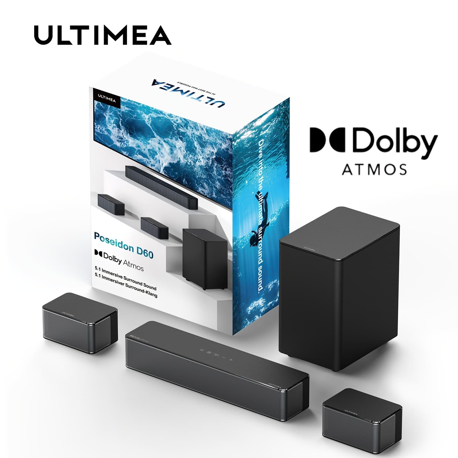 TEMU Ultimea 5.1ch Soundbar For Smart Tv, Surround Sound System With Subwoofer