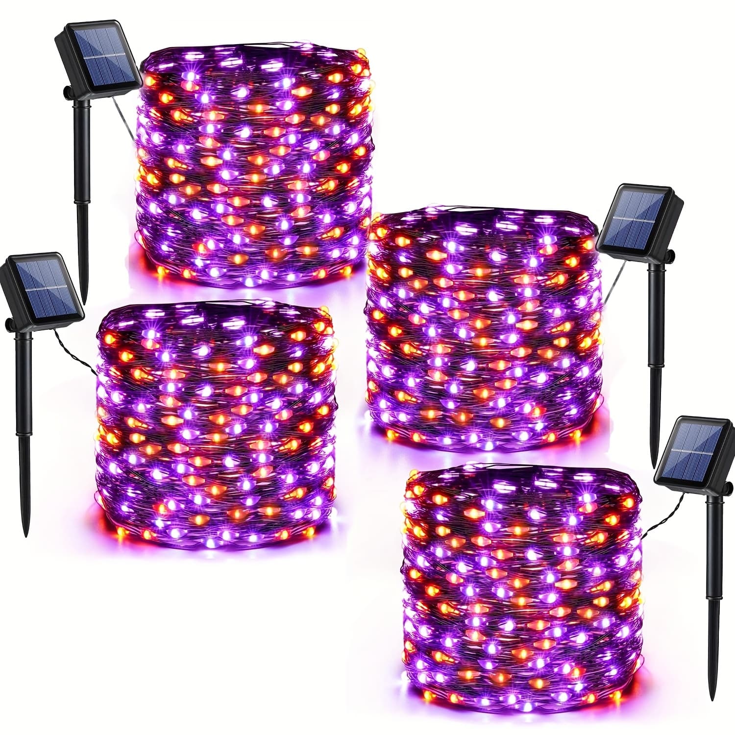 TEMU 4 Sets Of Fairy Lights, With Each Set Featuring Of 100 Led String Lights For Halloween. Are Waterproof For Outdoor Use, Offer 8 Different
