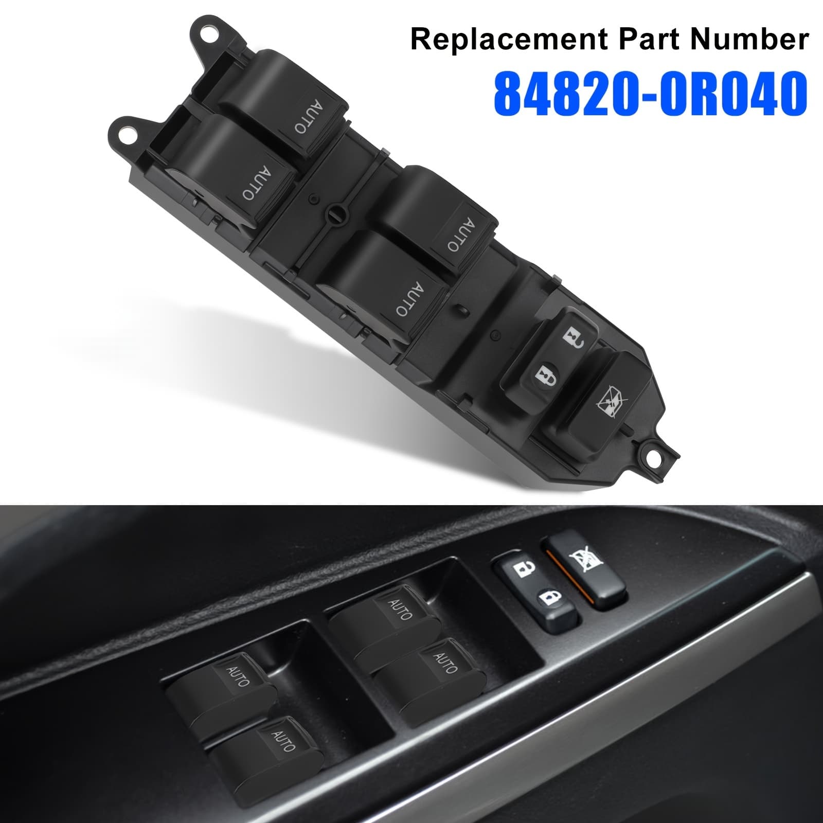 TEMU 1pc Driver Side Led Switch Auto Black 84820-0r040 Fit For Tundra 2007-2021