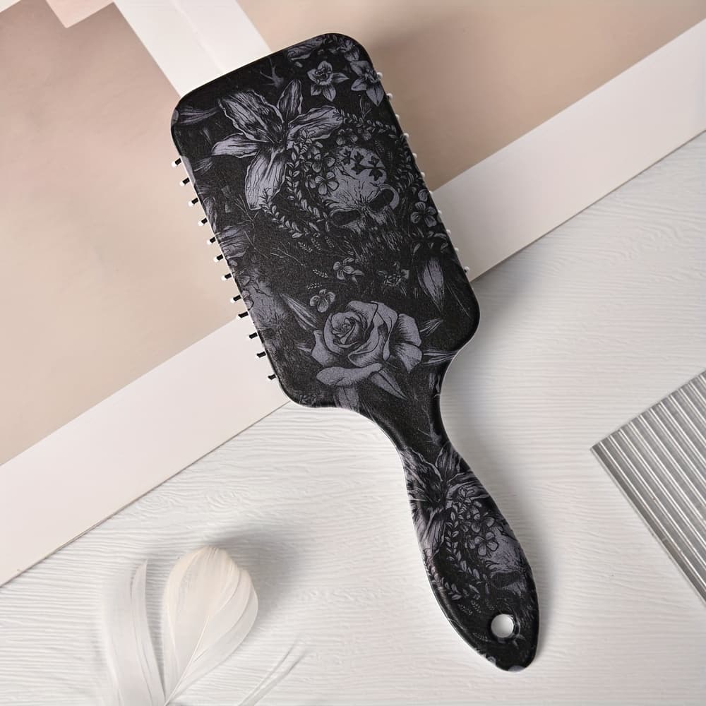 TEMU & Floral Pattern Air Cushion Comb - Anti-static, For All Hair Types, Stocking Stuffer