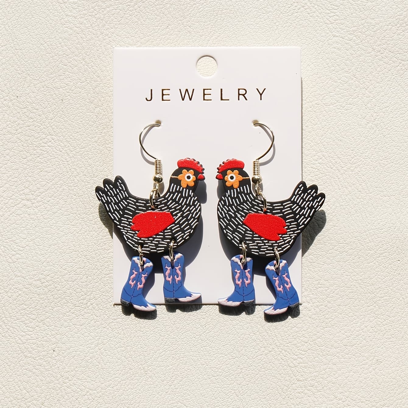 TEMU A Pair Of Acrylic Pendant Earrings With Blue Boots Style, A Gift For Women' Festival Parties