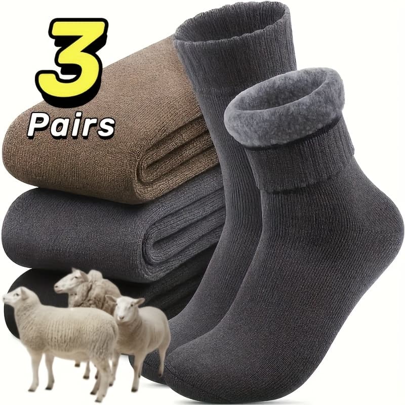 TEMU 3/ 10 Pairs Of Men's And Women's Thickened Warm Winter Tube Socks - 7x Cold-proof Ski Hiking Socks, Soft Outdoor Work And Leisure Socks, Christmas Gift (us Size 9-12)