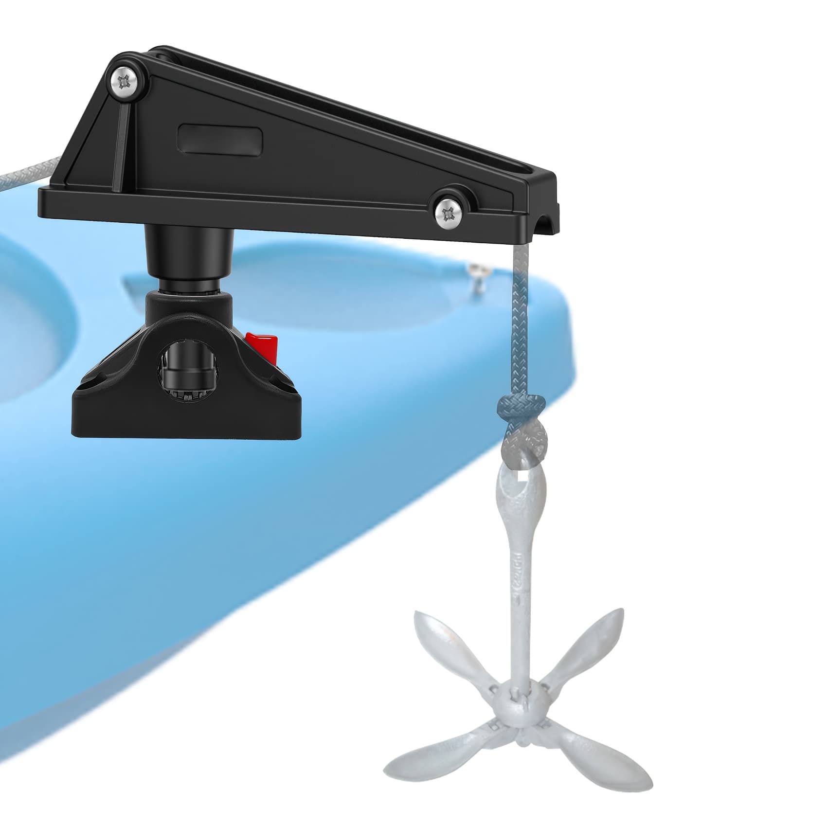TEMU Kayak System With Side Deck Mount - Durable, Easy-to-use For Small Boats And Kayaks, Single-handed Operation, Versatile Installation