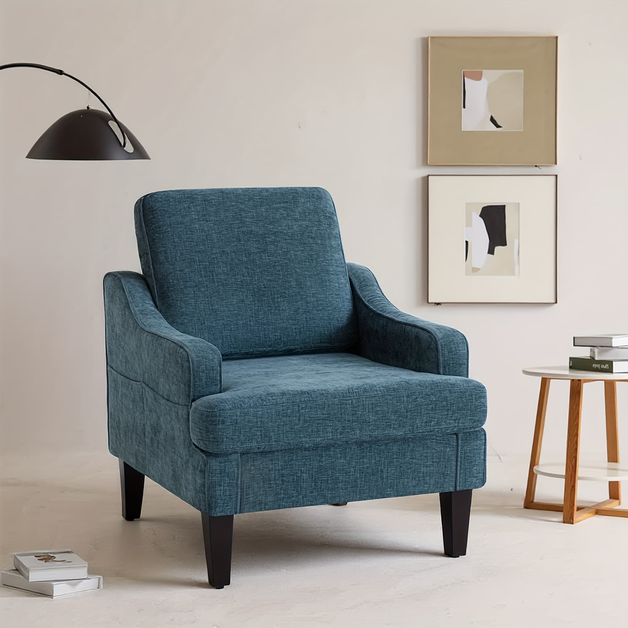 TEMU Mid-century Modern Armchair, Plush Padded Accent Chair With For Living Room Bedroom, Comfortable Lounge Chair For Apartment