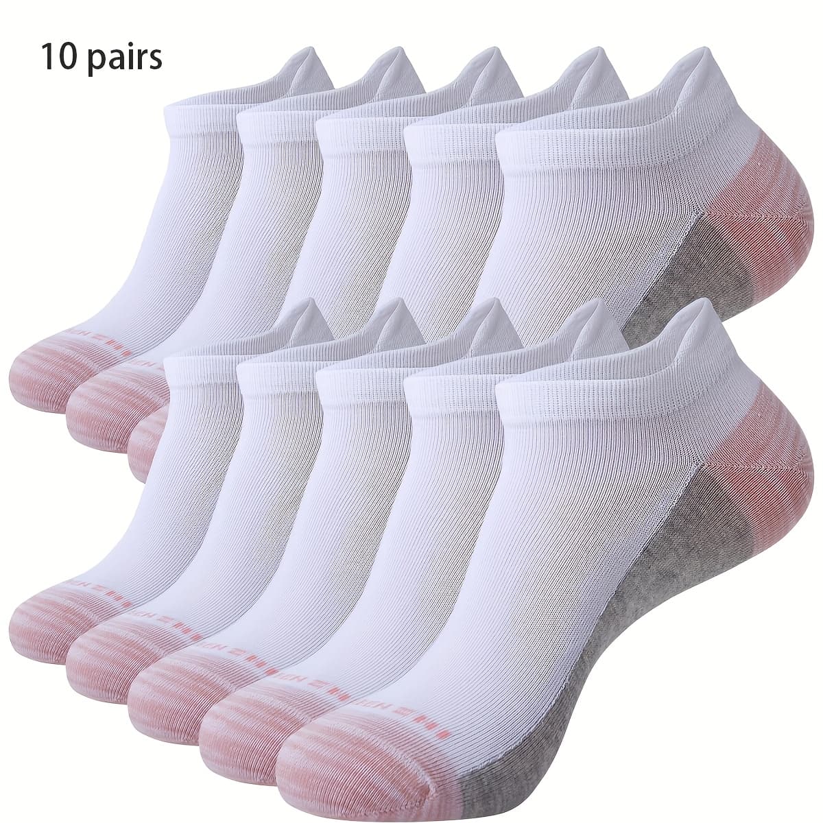 TEMU 5/10 Pairs Of High-quality Breathable Blend Tab Socks - Comfortable, Anti-blister Low-cut Athletic Running Socks For Women - Machine Washable, Suitable For All , Made From Fabric