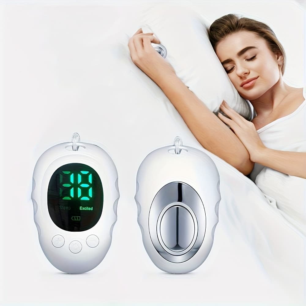 TEMU Handheld Sleep Device, Usb Rechargeable Portable Sleep Instrument, 2 , 18 Adjustable Gears, Fashionable Sleep Tool, White Handheld Device, Holiday Gift For Women And Men.