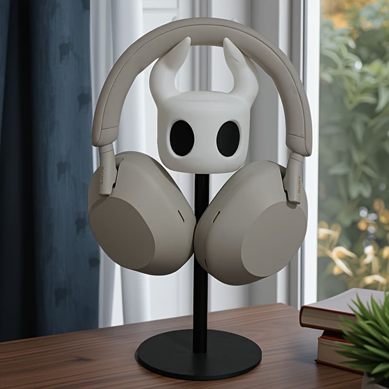 TEMU 1pc Cute Cartoon Headphone Stand - Desktop Storage Rack For Over-ear Headphones, Decorative Organizer For Gaming And Office