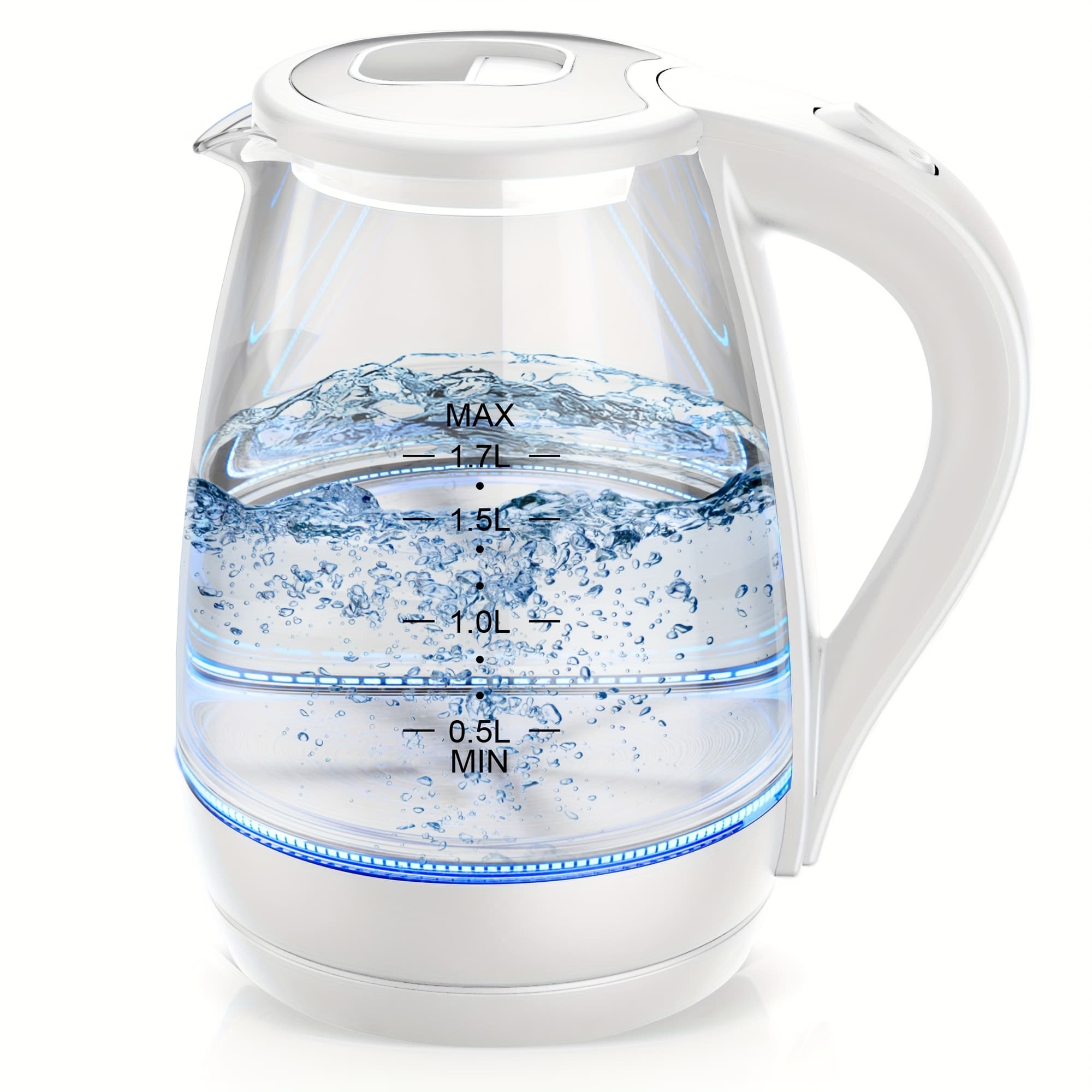 TEMU Electric Kettle, 1.7l 1200w, Hot Water Boiler, Auto Shut Off, Boil-, Bpa Free, Borosilicate Glass Electric Tea Kettle, Christmas Gift